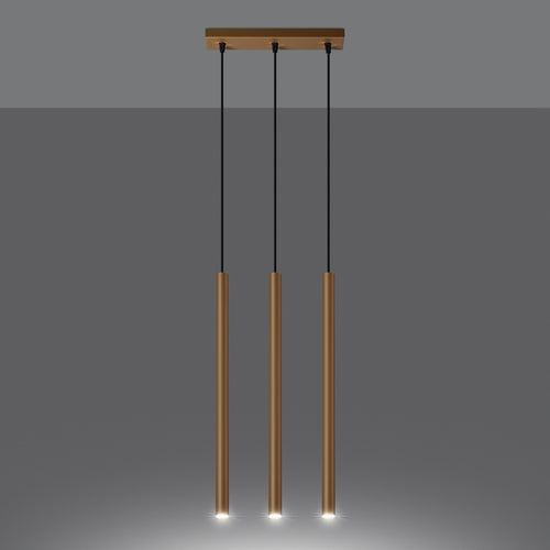 Sollux Lighting Hanglamp PASTELO 3L goud - 30x5x115cm
