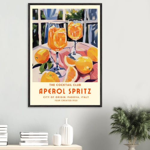 Artfulprints Poster Aperol Spritz - The cocktail club II   - 70x100 cm - Oranje