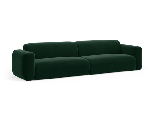 Cosmopolitan Design Modulaire bank Strino 4-zits, flueel flessengroen - 98x240x78cm