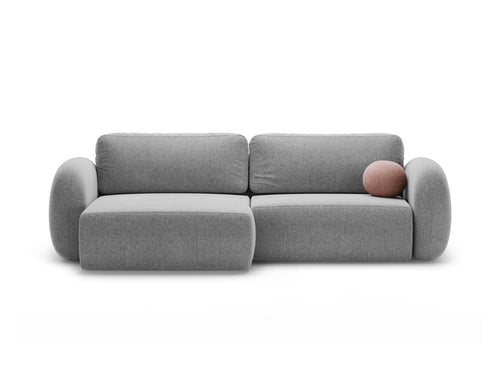 Cosmopolitan Design Omkeerbare converteerbare hoekbank met opbergdoos Tonale 4-zits, chenille lichtgrijs - 149x262x88cm