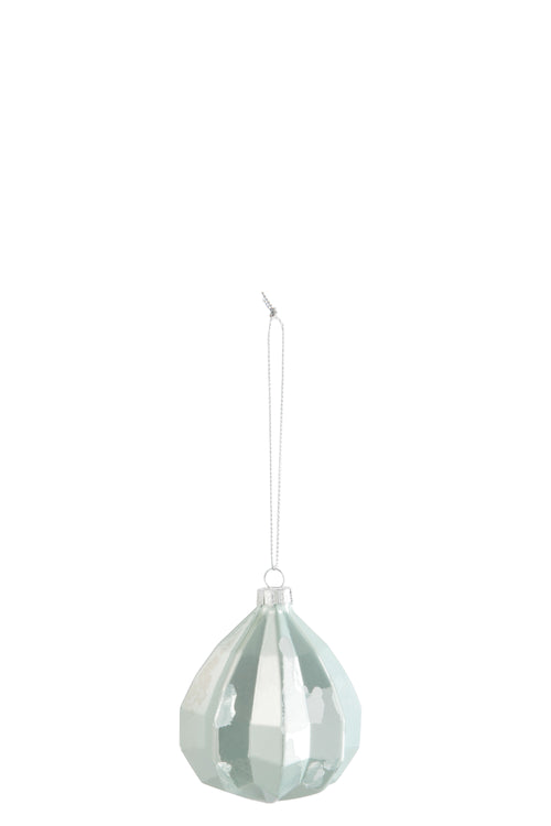 J-Line kerstbal Druppel - glas - antiek groen - 6 stuks