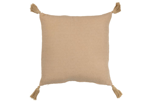 J-Line kussen Bloem Kwast - polyester - beige - vtwonen shop