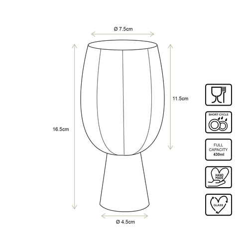 vtwonen - Retro Wijnglazen - Set van 4 - 430ml - vtwonen shop
