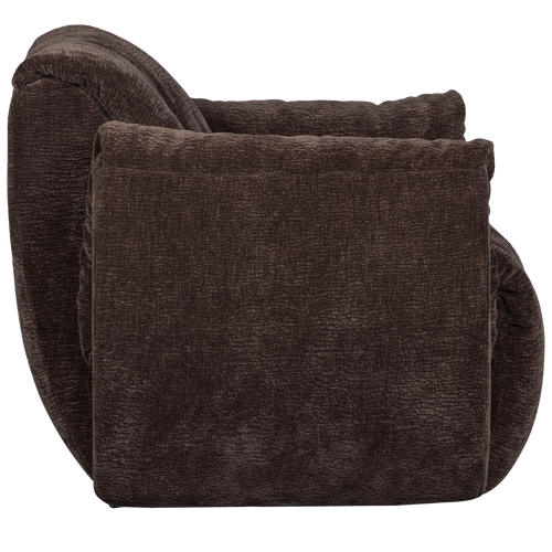 WOOOD draaifauteuil Baggy - 3D Chenille - Donkerbruin - 81x104x84 - vtwonen shop