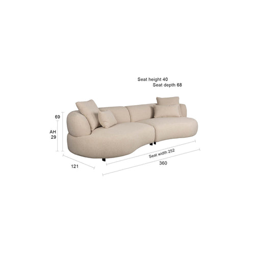 Zuiver Boulder 4,5 Zitsbank Beige