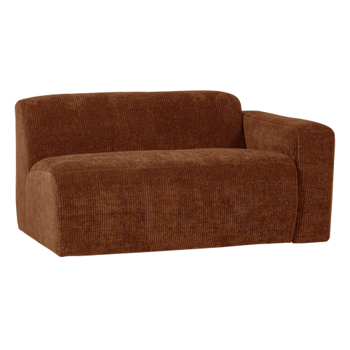 WOOOD 1,5-zits bank arm rechts Mojo Base - Rib - Roestbruin - 74x145x97