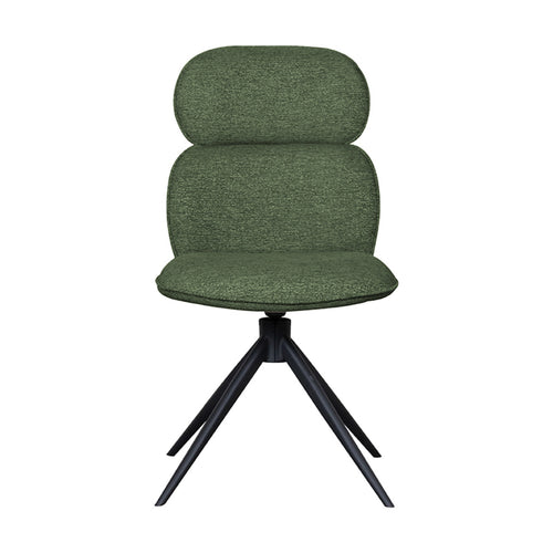 LABEL51 Eetkamerstoel Finn - Donkergroen Bouclé - Draaibaar - Set van 2 - vtwonen shop