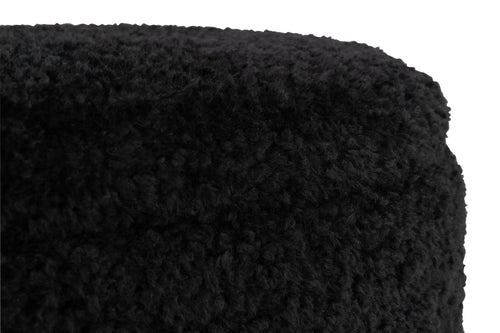 J-Line poef Opslag Teddy - polyester - zwart