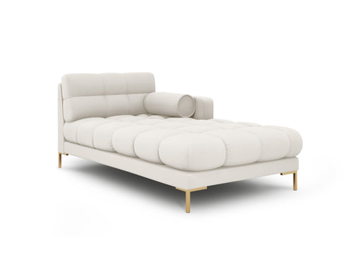 Cosmopolitan Design rechter chaise longue Bali structurele stof, lichtbeige - 185x102x75cm