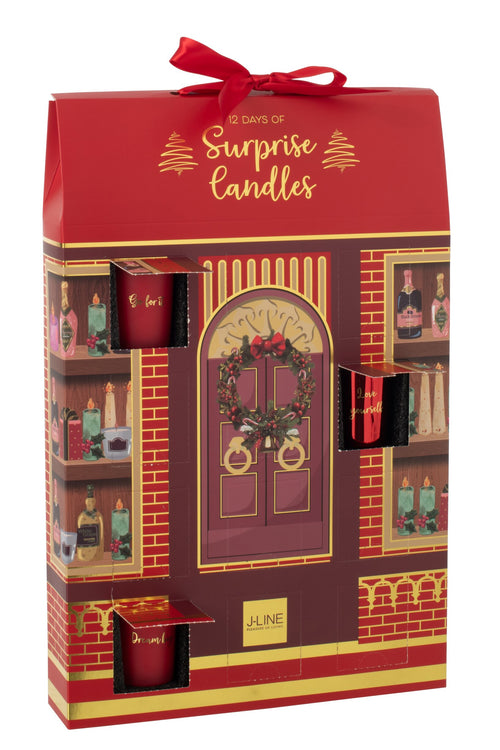 J-Line geurkaars Surprise Window - koraal/mix - 12 candles