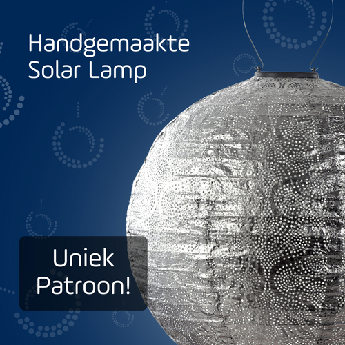 Lumiz solar lampion - tigres rond - 40 cm - zilver - vtwonen shop