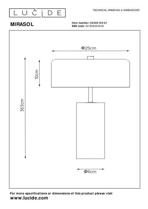 Lucide tafellamp MIRASOL - 3xG9 - Wit - vtwonen shop