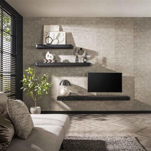 Giga Meubel Wandplank Metallic - Grijs Metaal - 150x29x8cm