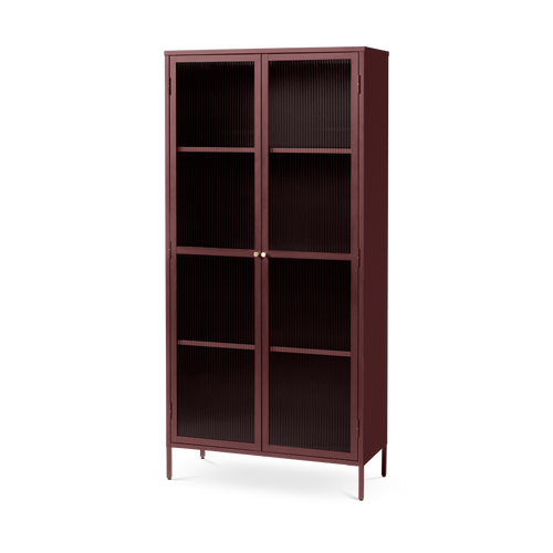 Olivine Katja metalen vitrinekast rood - 90 x 190 cm - vtwonen shop