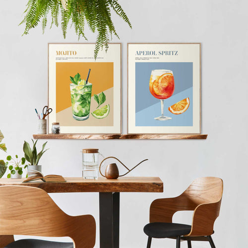 Reinders Cocktail Vibes schilderijen set -  meerkleurig/multi color - keuken - 50x40cm