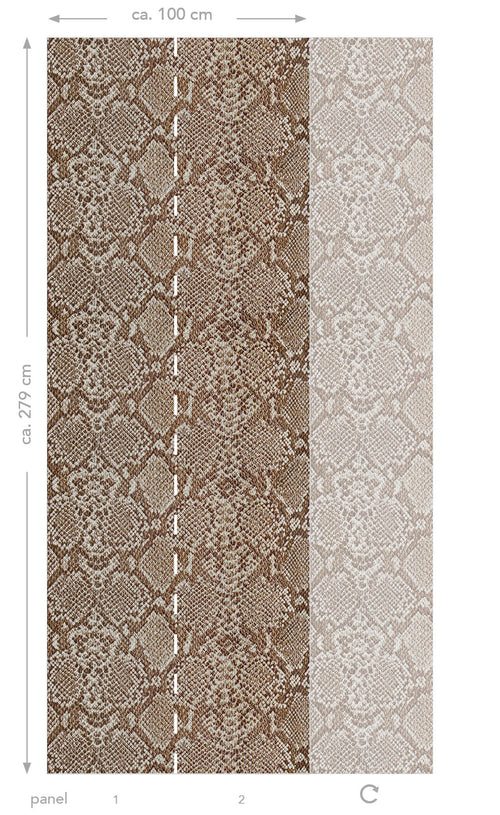 Origin Wallcoverings fotobehang slangenprint bruin - 100 x 279 cm - 357243 - vtwonen shop