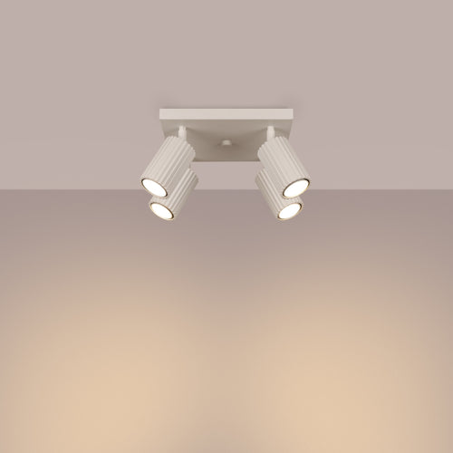 Sollux Lighting Plafondlamp KARBON 4 beige - 25x25x16,5cm