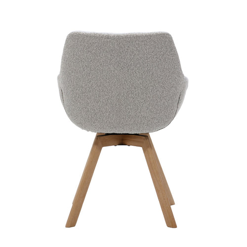 Giga Meubel Eetkamerstoel Loïs - Draaibaar - Stof/Eikenhout - Beige - Set van 2 - vtwonen shop