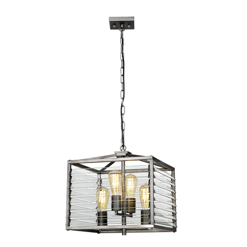 Louvre 4 Lichte Hanglamp Gunmetal Verf Afwerking