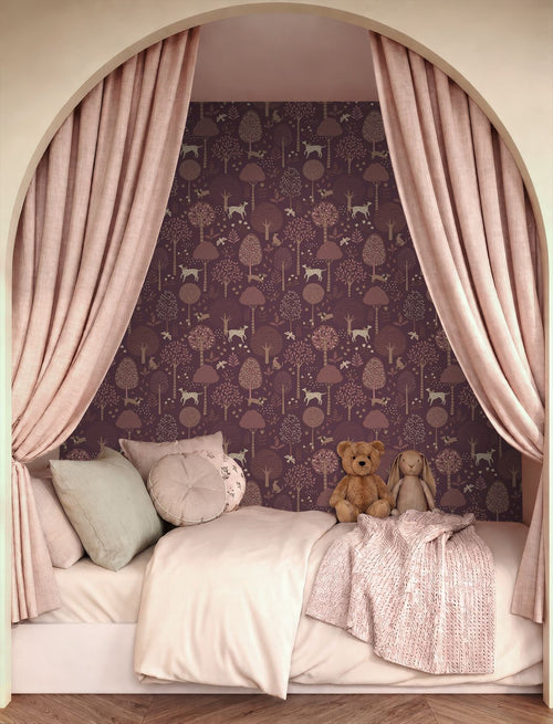 ESTAhome behang honden paars - 50 x 900 cm - 132225