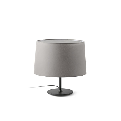 Faro Windsor Tafellamp met ronde taps toelopende kap Zwart, grijs 1x E27