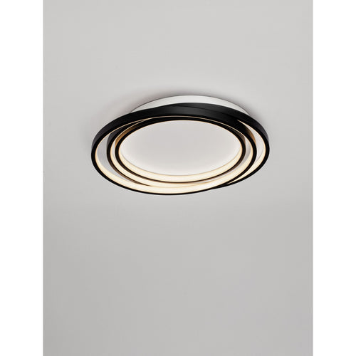 Nova Luce ARBOR Geïntegreerde LED-plafondlamp, matzwart, Triac dimbaar, 27W, 810lm, 3000K