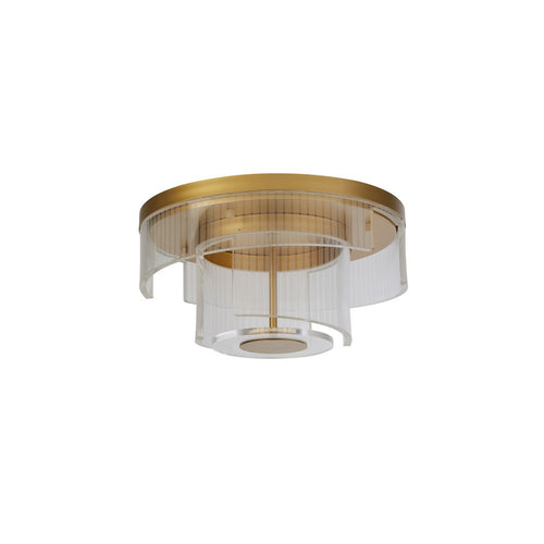 Searchlight Deco LED-plafondlamp, goudkleurig metaal en helder acryl