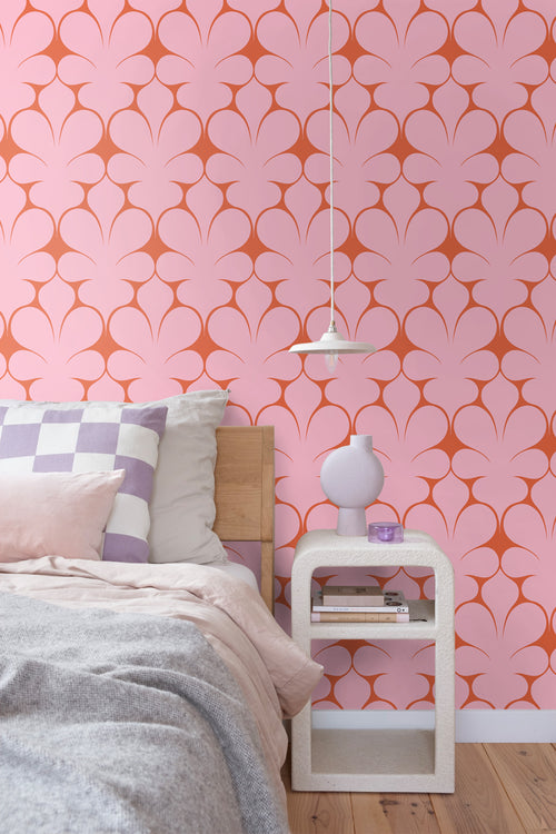 ESTAhome behang retro ornamenten roze en rood - 50 x 900 cm - 131564 - vtwonen shop