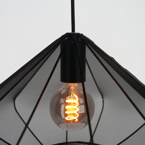 EGLO hanglamp Dolwen - e27 - ø 42,5 cm - zwart - textiel