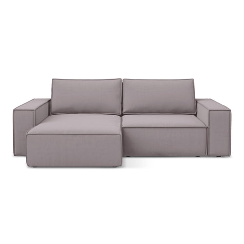 LaMiaSofa hoekbank links Livorno - velours - lavendel - 257x148x82