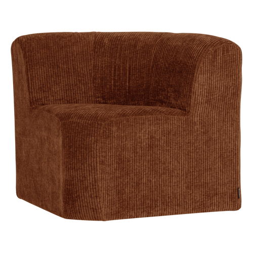WOOOD eetbank hoek met rugleuning Mojo Base - Rib - Roestbruin - 83x80x80