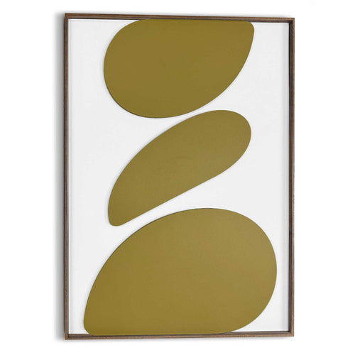 Reinders Organic Pebbles - vintage green schilderij 3d art -  groen - woonkamer - 70x50cm