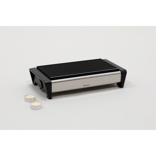 Brabantia Schotelwarmer met 2 kaarsjes - Matt Steel