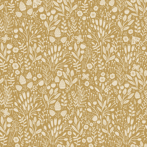ESTAhome behang bloemetjes okergeel - 50 x 900 cm - 131252 - vtwonen shop