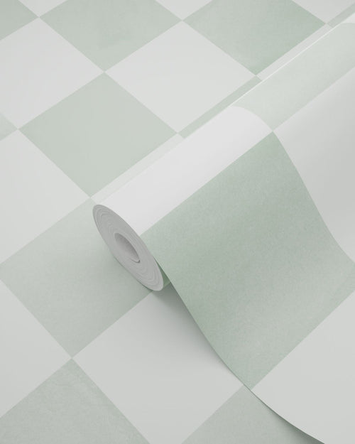 ESTAhome behang geblokt motief groen - 53 cm x 10.05 m - 131290