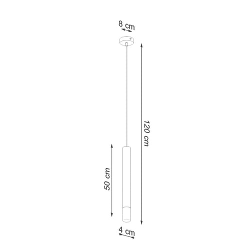 Sollux Lighting Hanglamp WEZYR 1 wit - 8x8x120cm