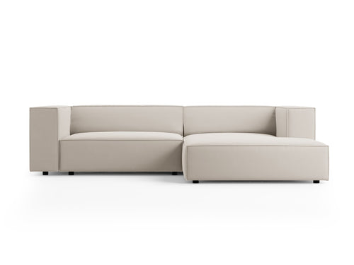 Cosmopolitan Design rechter hoekbank Arendal 3-zits, flueel, ecru - 166x224x70cm