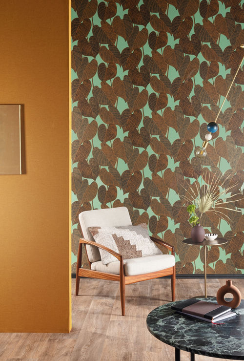 Masureel behang bladeren bruin - 53 cm x 10.05 m - 631833 - vtwonen shop