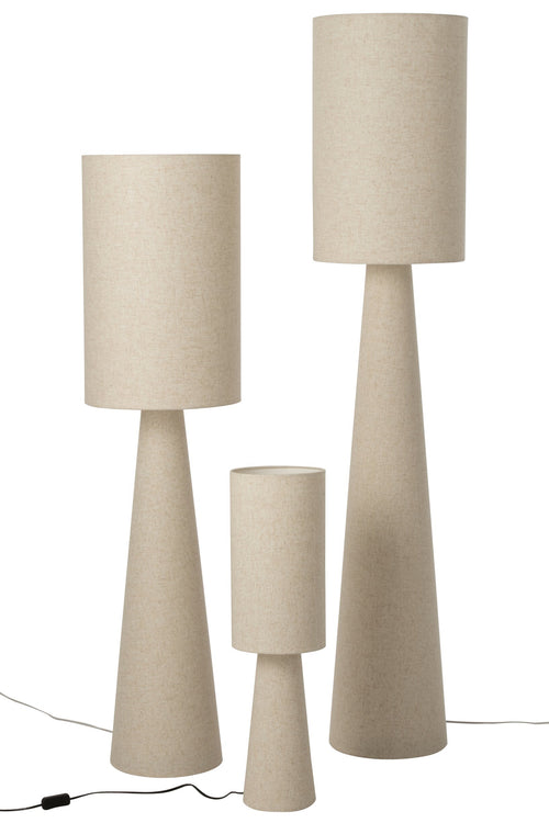 J-Line lamp op voet - textiel - beige - large