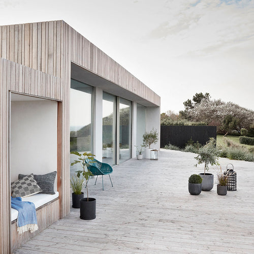 Hübsch lantaarns Grid - bamboe/glas - ø35xh54, ø41xh58cm - vtwonen shop