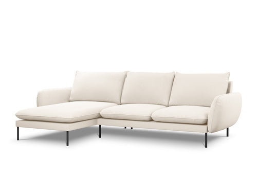 Cosmopolitan Design linker hoekbank Vienna 5-zits, boucle, beige - 170x255x95cm