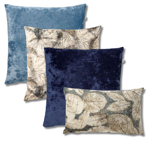 Dutch Decor - KUSSENSET - 4-delig - Tobias - 45x45 cm, 30x50 cm - inclusief binnenkussens - blauw - vtwonen shop