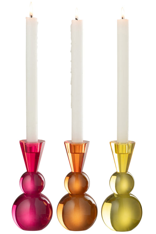 J-Line kaarshouder - glas - mix - 3 stuks