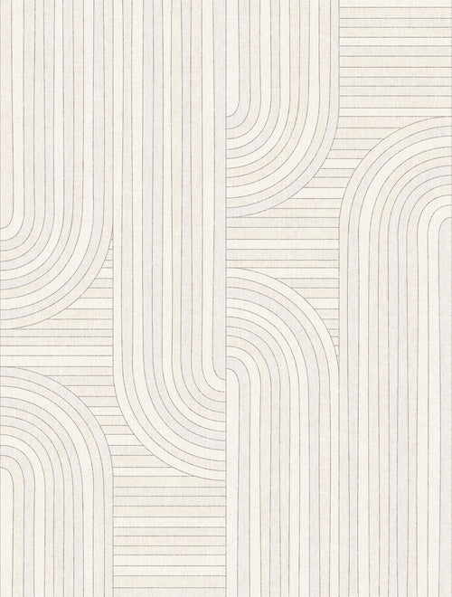 Sanders & Sanders fotobehang grafische lijnen beige - 212 x 280 cm - 640869
