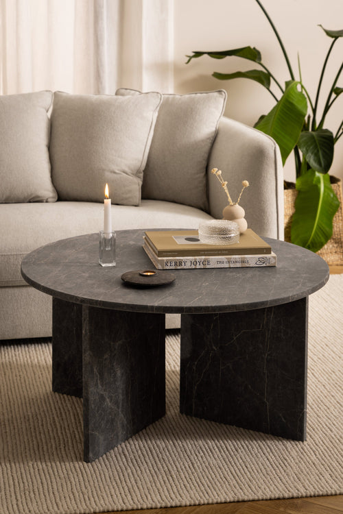 Loff Design Salontafel Jukaa - ø90 cm - Bruin Marmer - vtwonen shop