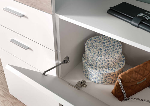 Furnilux Vaga kledingkastcombinatie staand hangend wit melamine wit melamine - 36x104x190cm