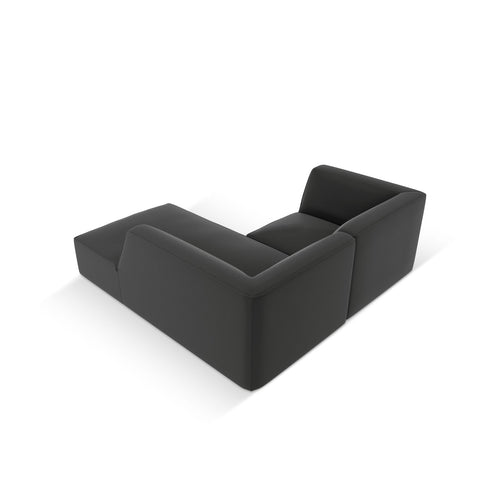 Cosmopolitan Design - Modulaire hoekbank rechts Siena 3-zits, imitatieleer zwart - 180x186x69cm