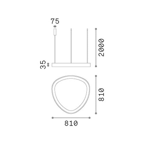 Ideal Lux GEMINI Geïntegreerde LED-hanglamp voor plafond, zwart, 6600lm, 4000K