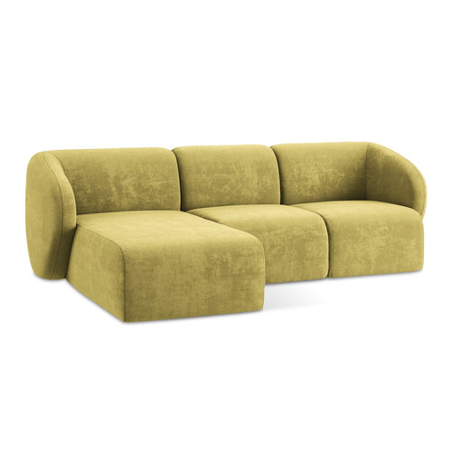 LaMiaSofa hoekbank links Cervo - chenille stof - limoengroen - 248x166x92