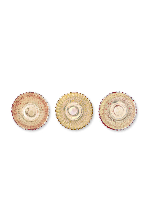 Pip Studio Waxinelichthouders Set 3 - Glas - Rood - 10x10.5cm